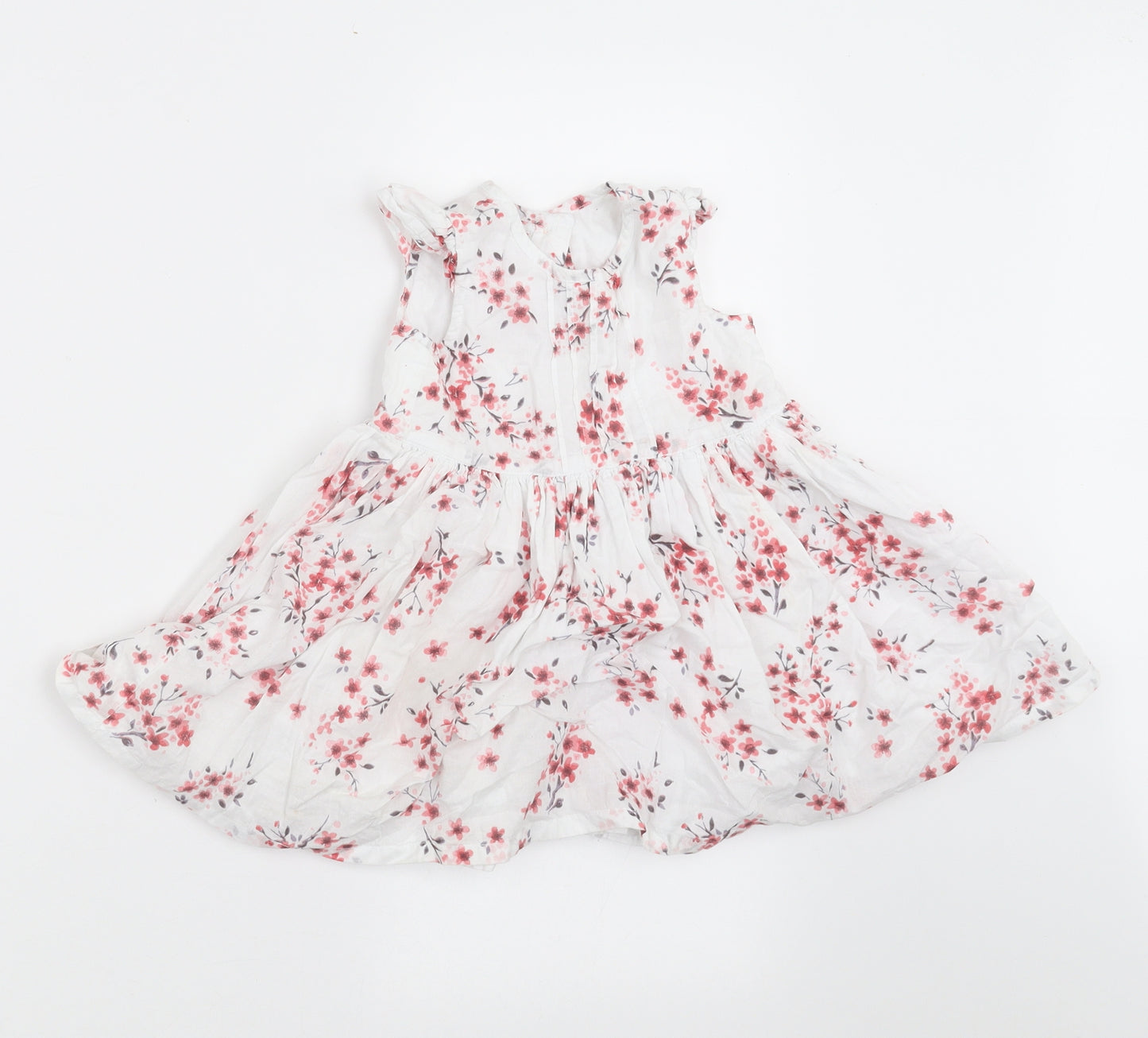 George Girls White Floral  A-Line  Size 9-12 Months