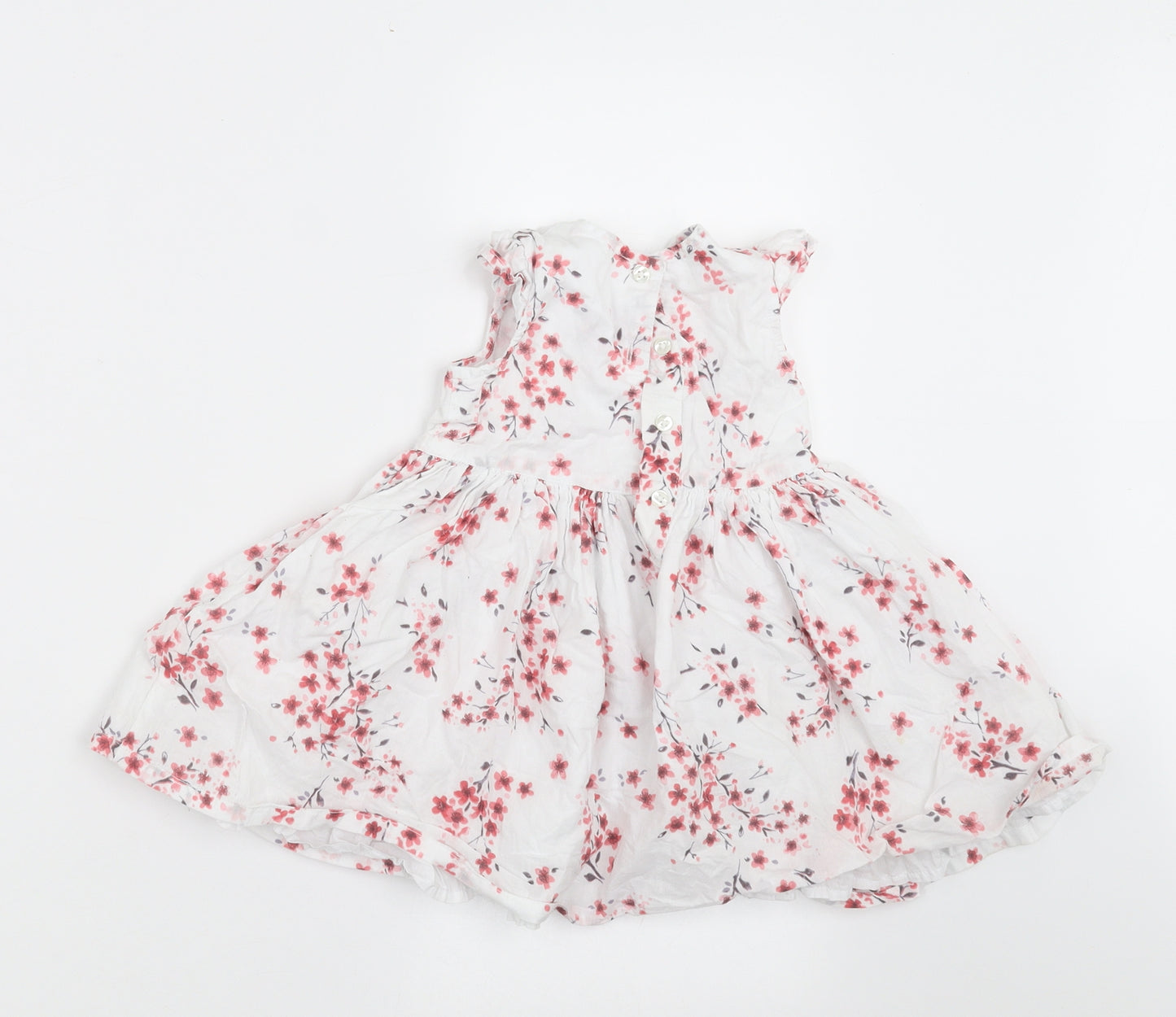 George Girls White Floral  A-Line  Size 9-12 Months