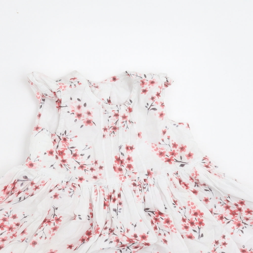 George Girls White Floral  A-Line  Size 9-12 Months