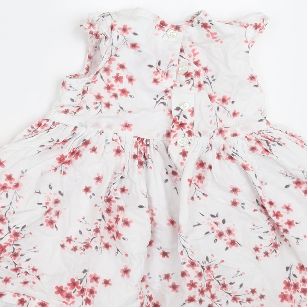 George Girls White Floral  A-Line  Size 9-12 Months