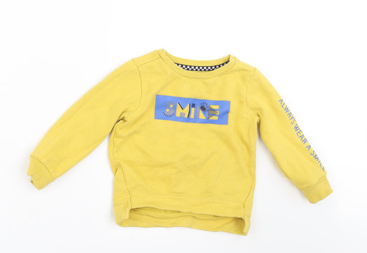 Nutmeg Boys Yellow   Pullover Jumper Size 9-12 Months  - SMILE