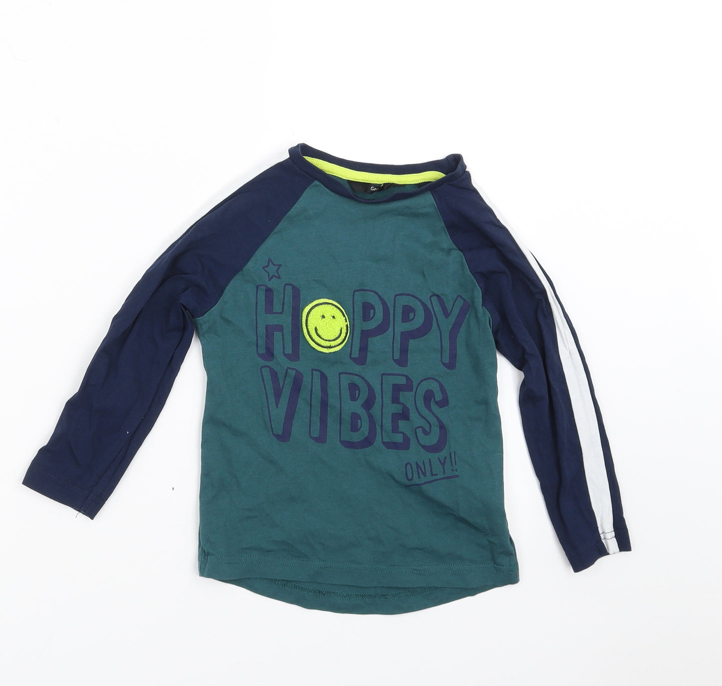 George Boys Blue   Basic T-Shirt Size 2-3 Years  - HAPPY VIBES