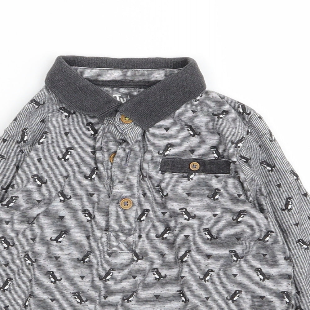 TU Boys Grey Animal Print  Basic Polo Size 2-3 Years