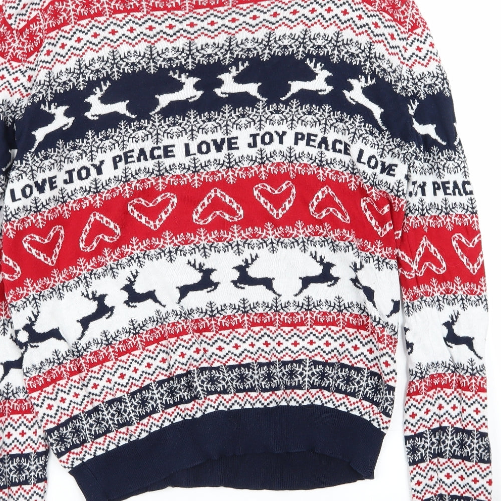 Peacocks Womens Multicoloured Geometric  Pullover Jumper Size 18  - christmas jumper
