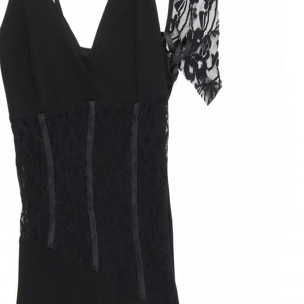 Lipsy Womens Black Floral  Fit & Flare  Size S