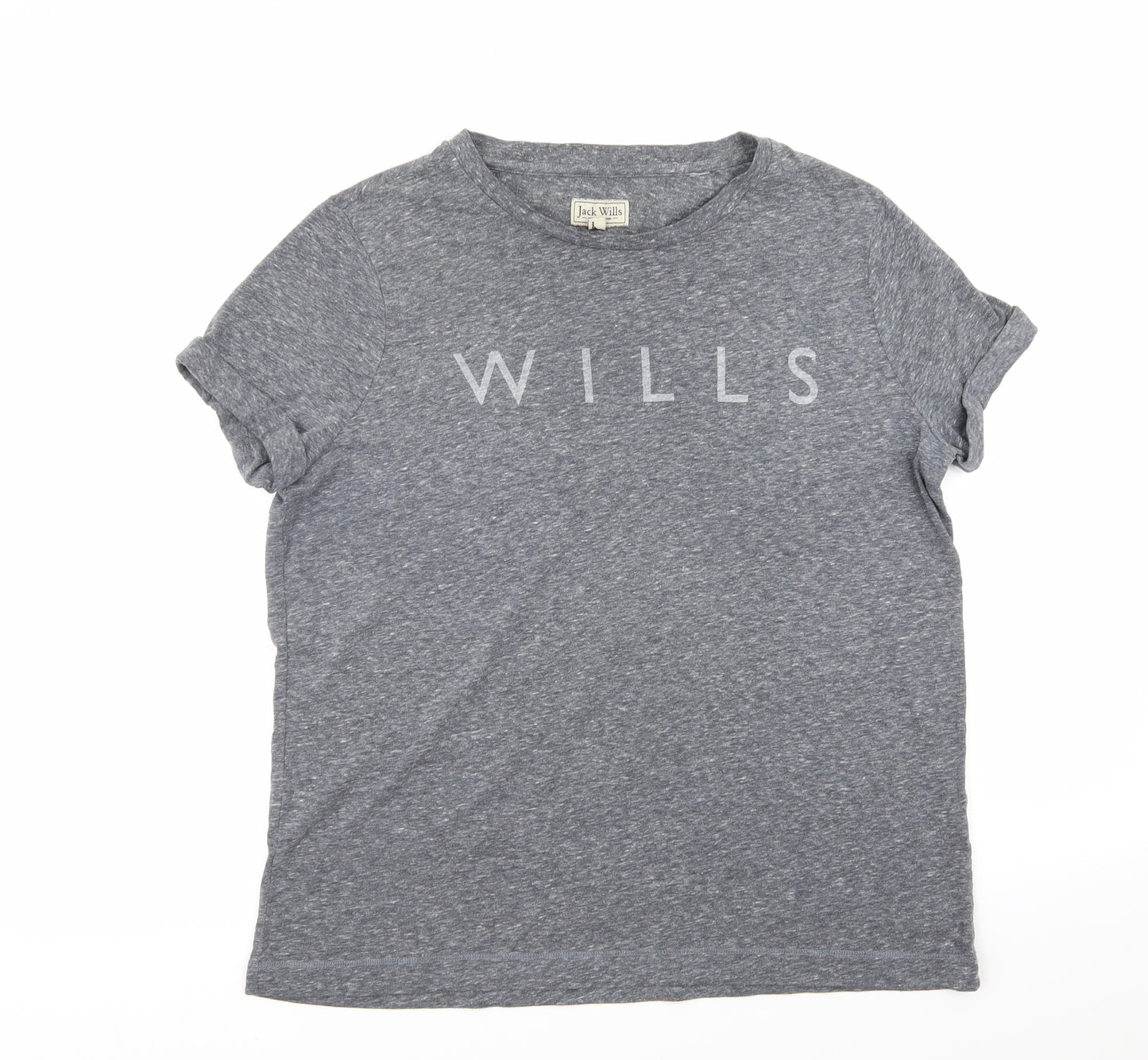 Jack Wills Womens Grey   Basic T-Shirt Size 12