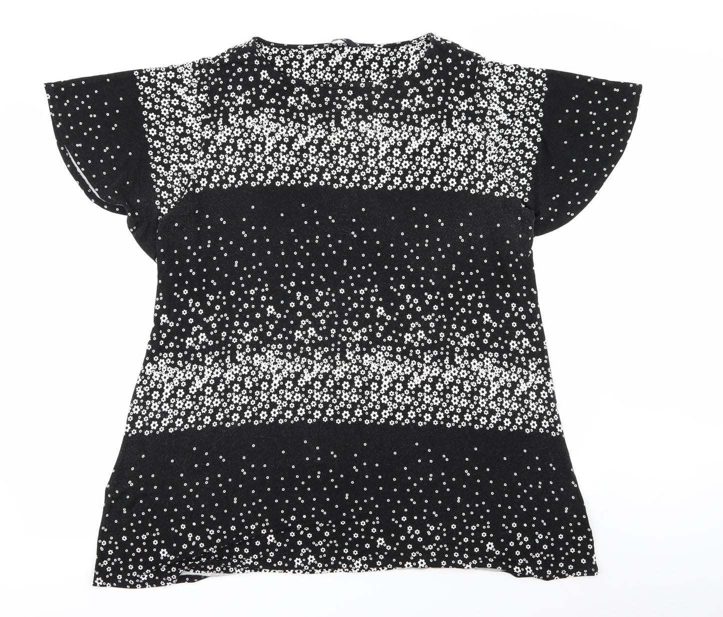 Asda George Womens Black Floral  Basic T-Shirt Size 20