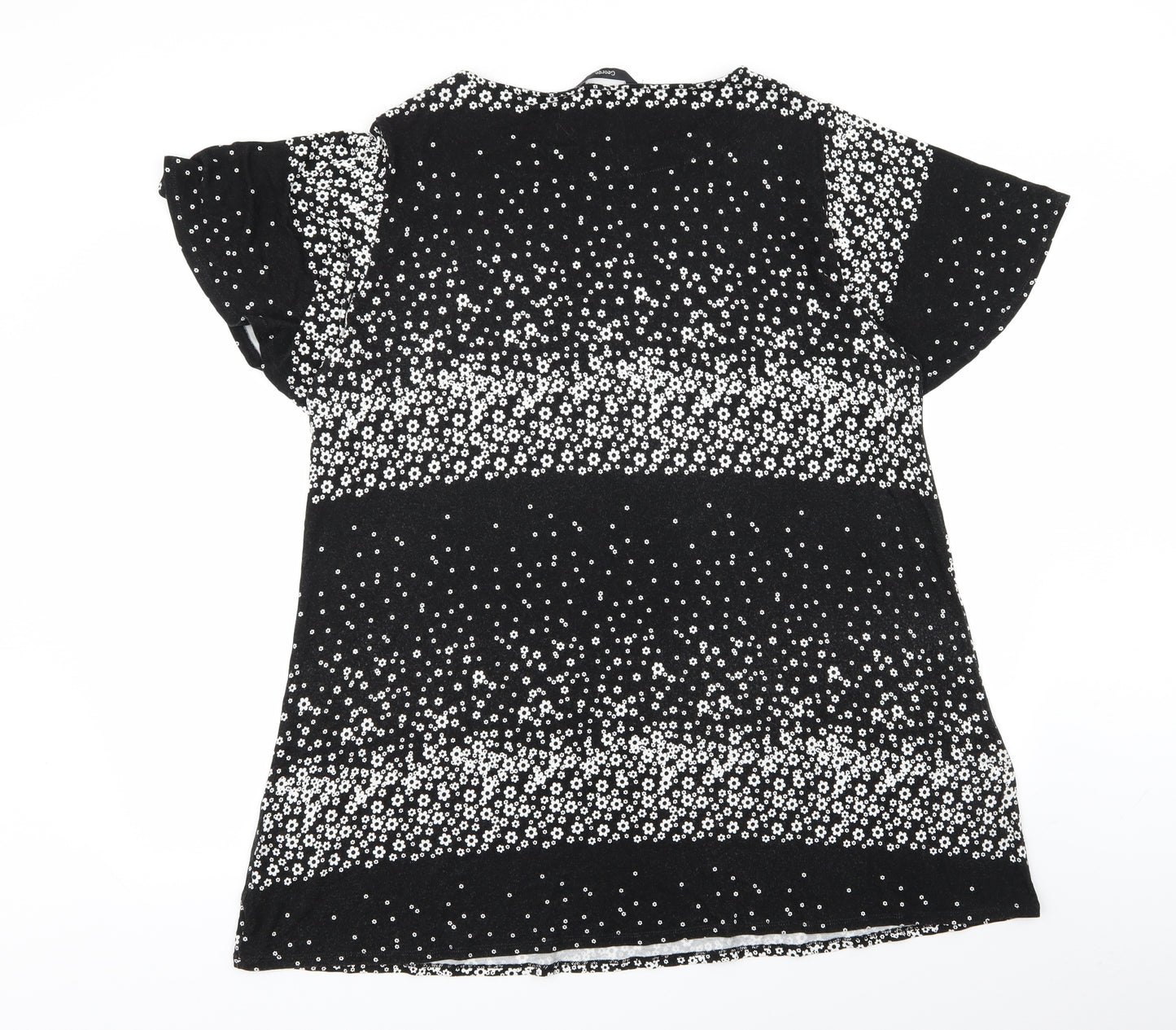 Asda George Womens Black Floral  Basic T-Shirt Size 20