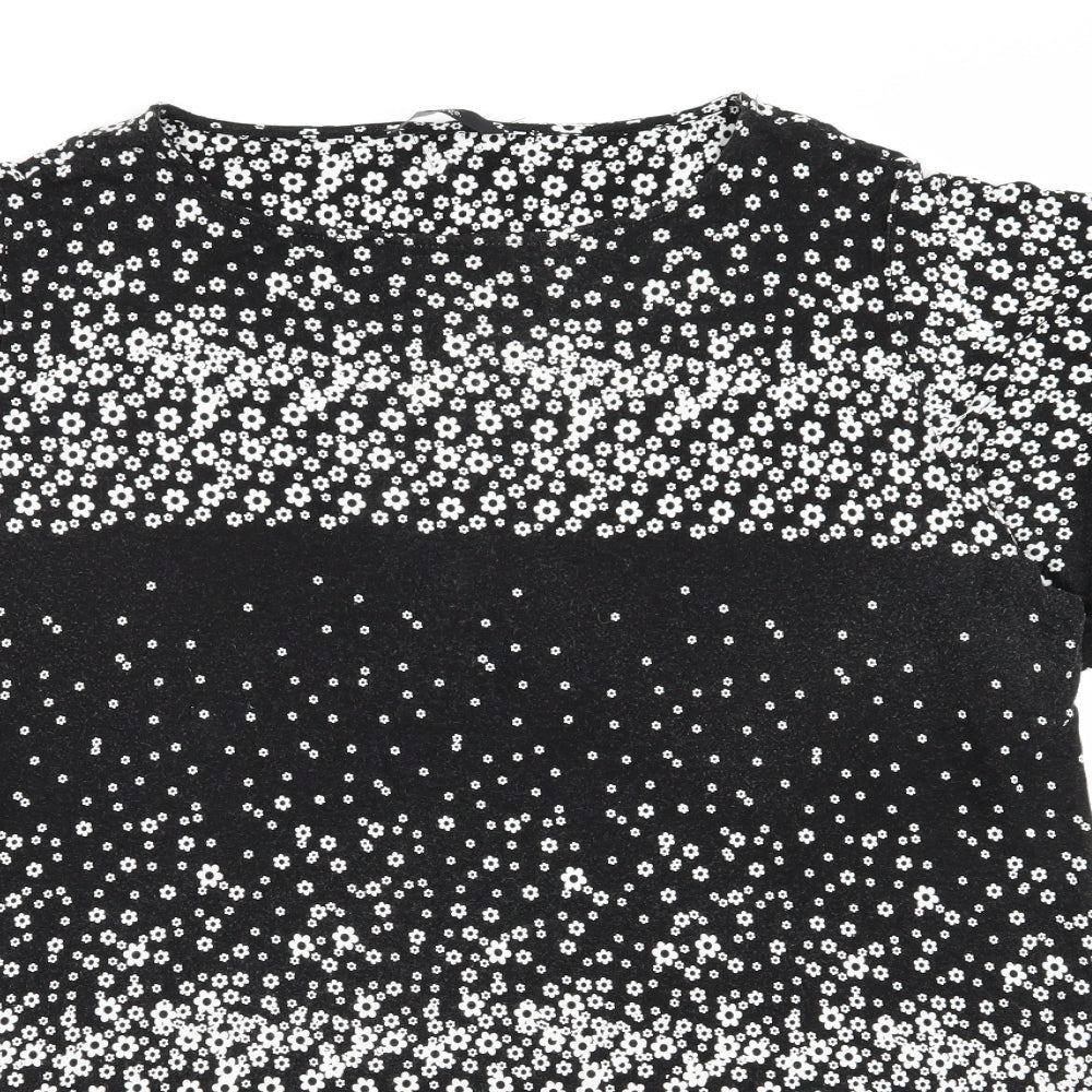 Asda George Womens Black Floral  Basic T-Shirt Size 20