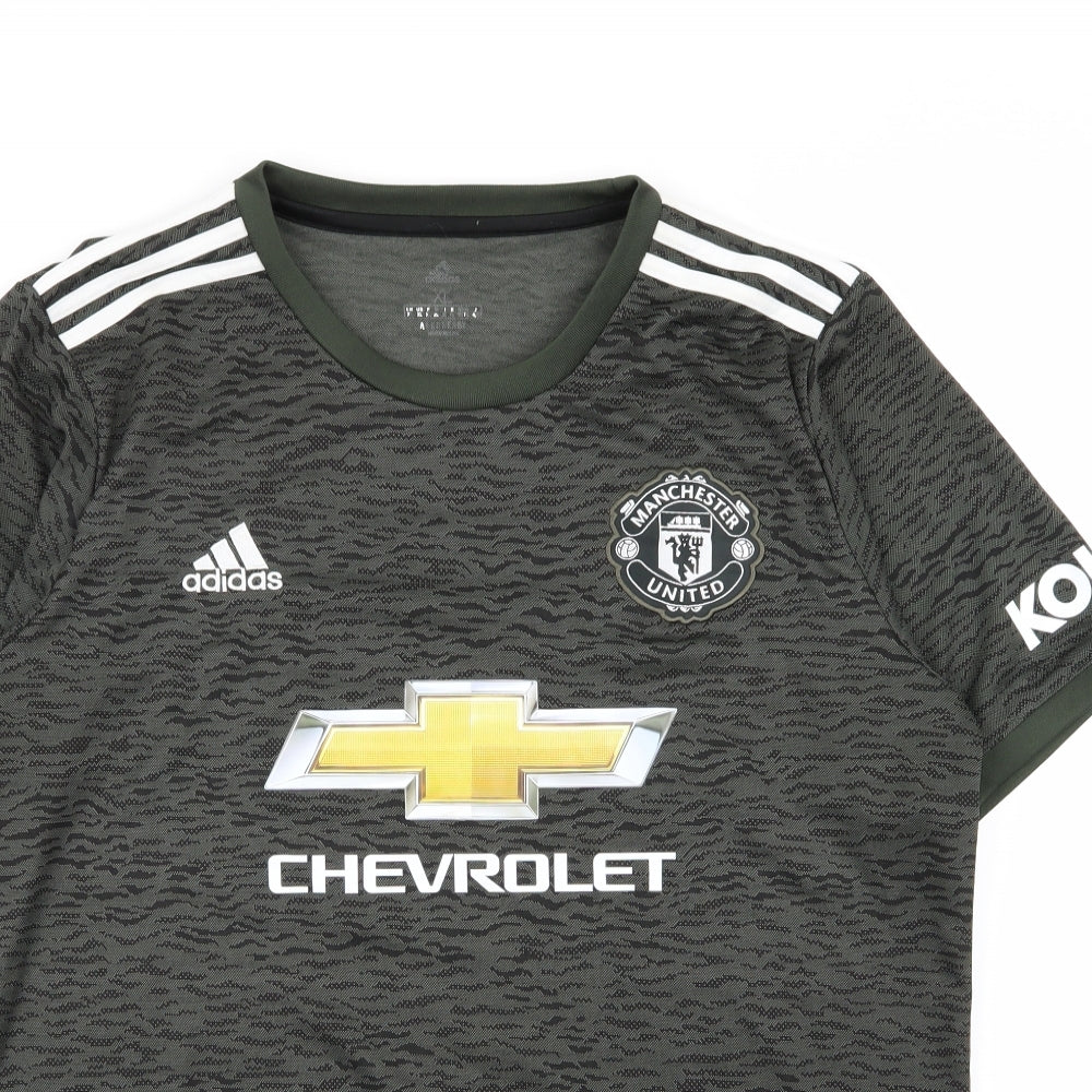 Manchester United  Mens Green Geometric  Basic T-Shirt Size XL