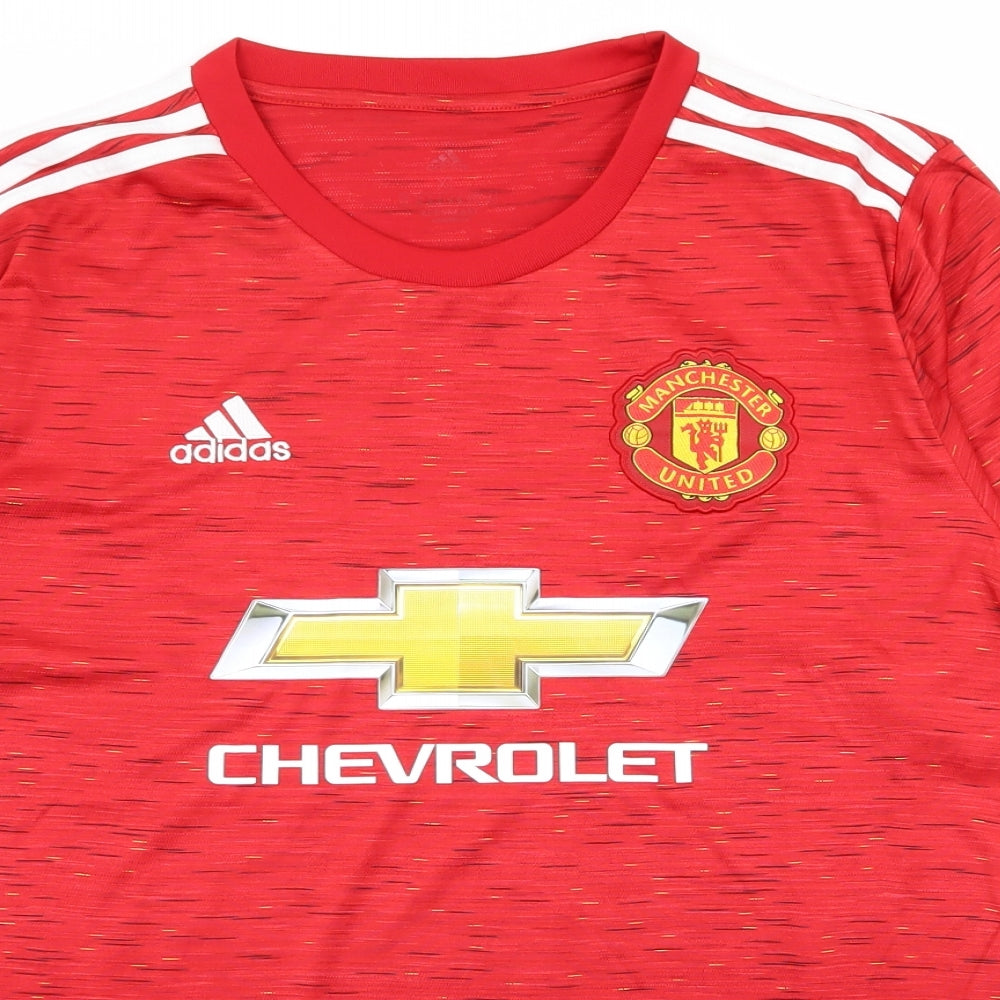 Manchester United Mens Red Geometric  Basic T-Shirt Size XL