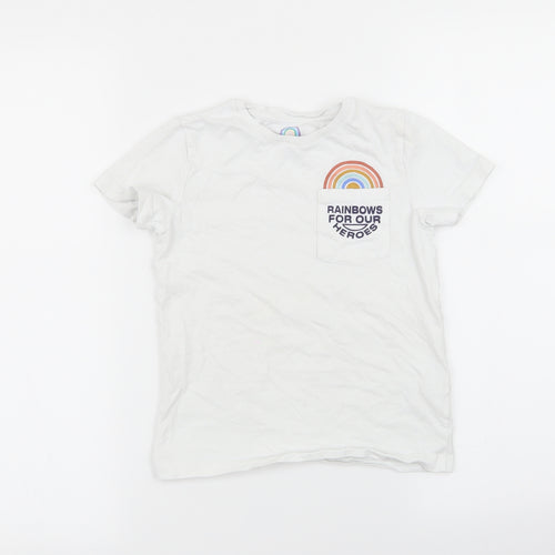F&F Girls White   Basic T-Shirt Size 6-7 Years