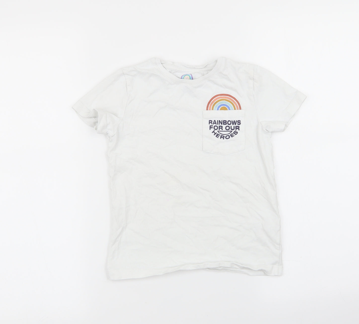 F&F Girls White   Basic T-Shirt Size 6-7 Years
