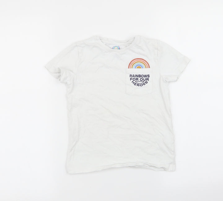 F&F Girls White   Basic T-Shirt Size 6-7 Years