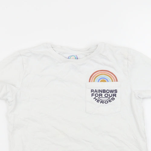 F&F Girls White   Basic T-Shirt Size 6-7 Years