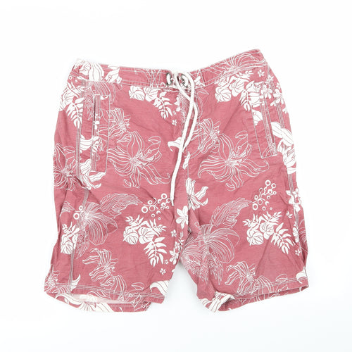 BHS Mens Red Floral  Cargo Shorts Size M - Stretch waistband