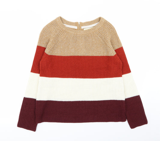 Front view of Papaya women’s multicoloured striped jumper, size S