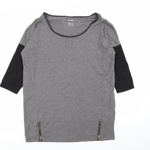 ESMARA Womens Grey   Basic T-Shirt Size 10