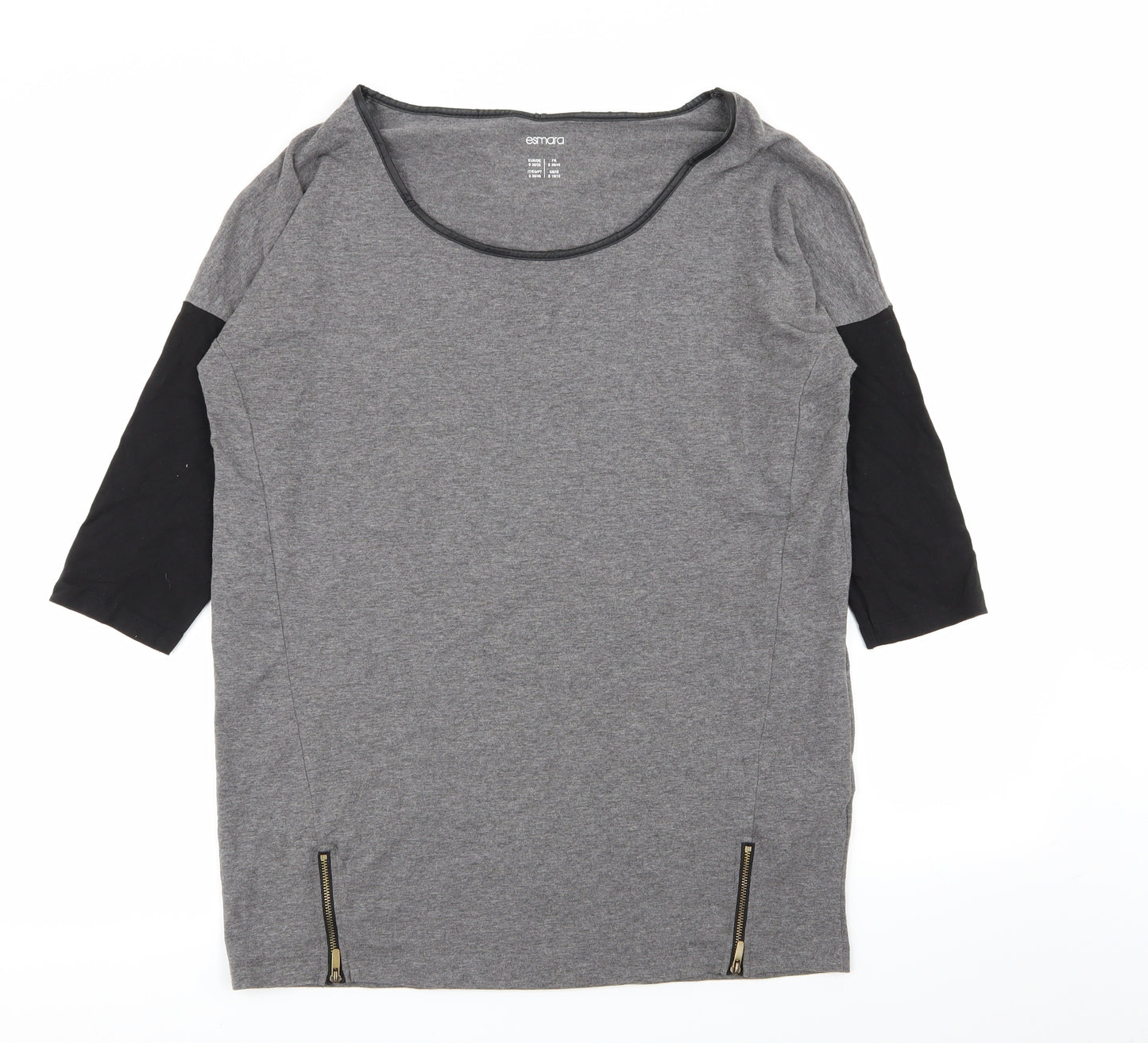 ESMARA Womens Grey   Basic T-Shirt Size 10