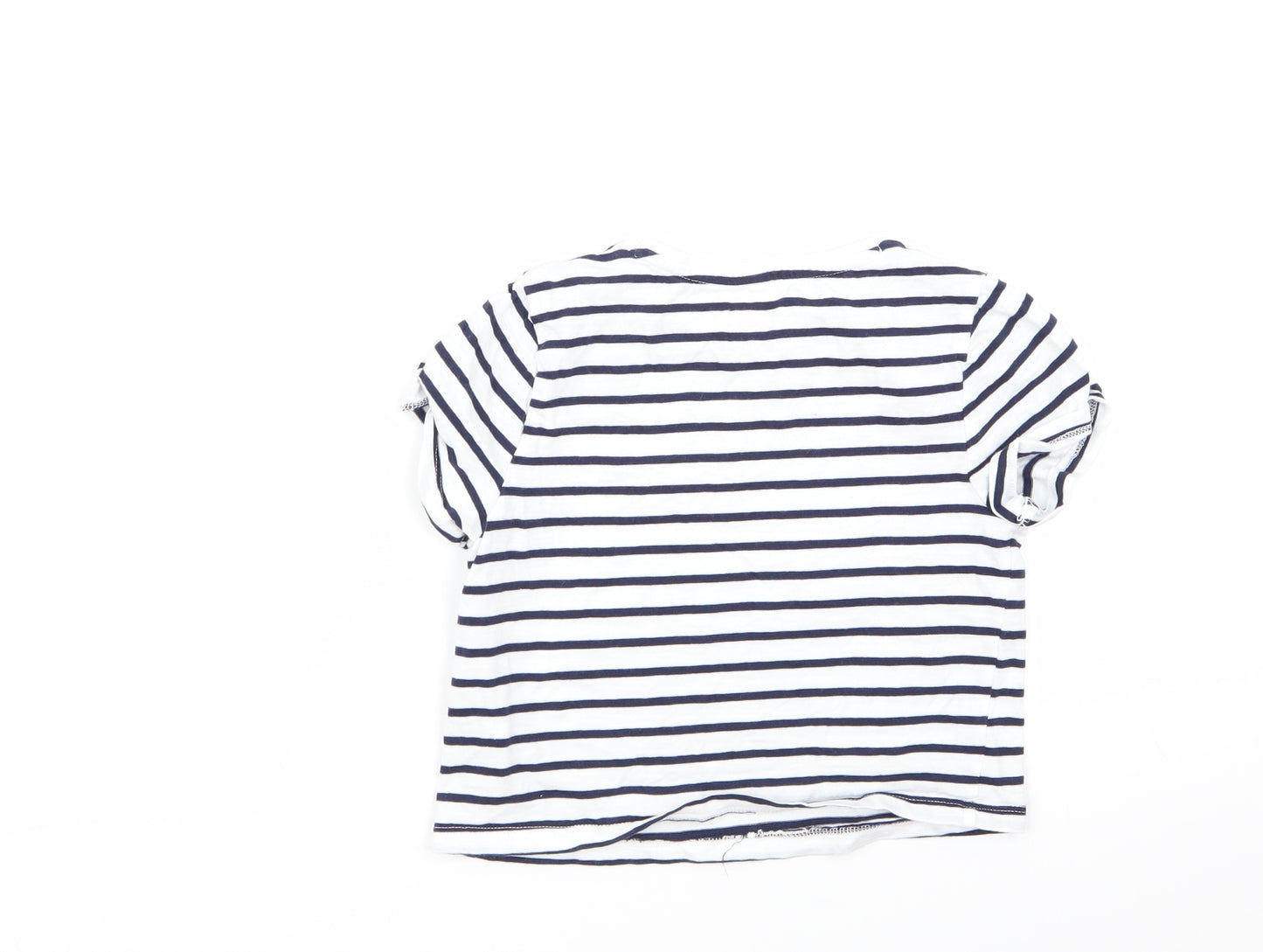 F&F Girls Multicoloured Striped  Basic T-Shirt Size 6-7 Years