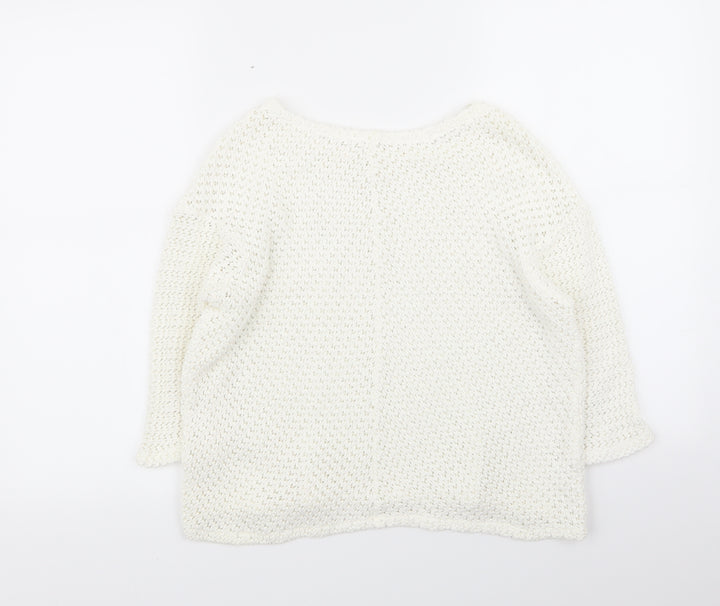 River Island Womens White   Pullover Jumper Size 8