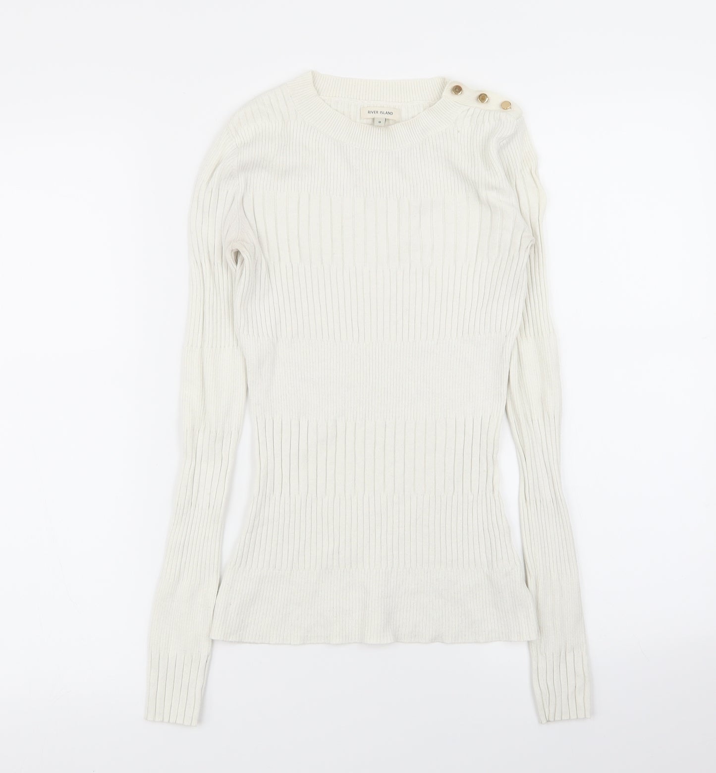 River Island Womens White   Basic T-Shirt Size 8