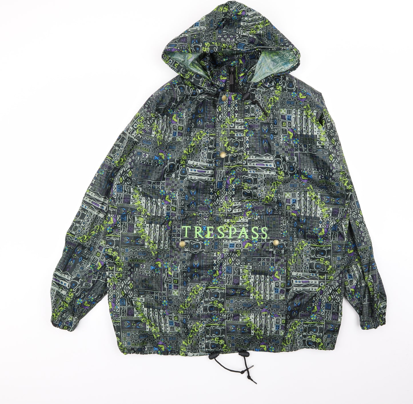 tresspass Mens Multicoloured Geometric  Overcoat Coat Size S