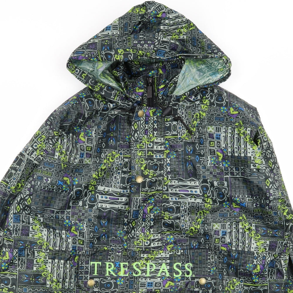 tresspass Mens Multicoloured Geometric  Overcoat Coat Size S