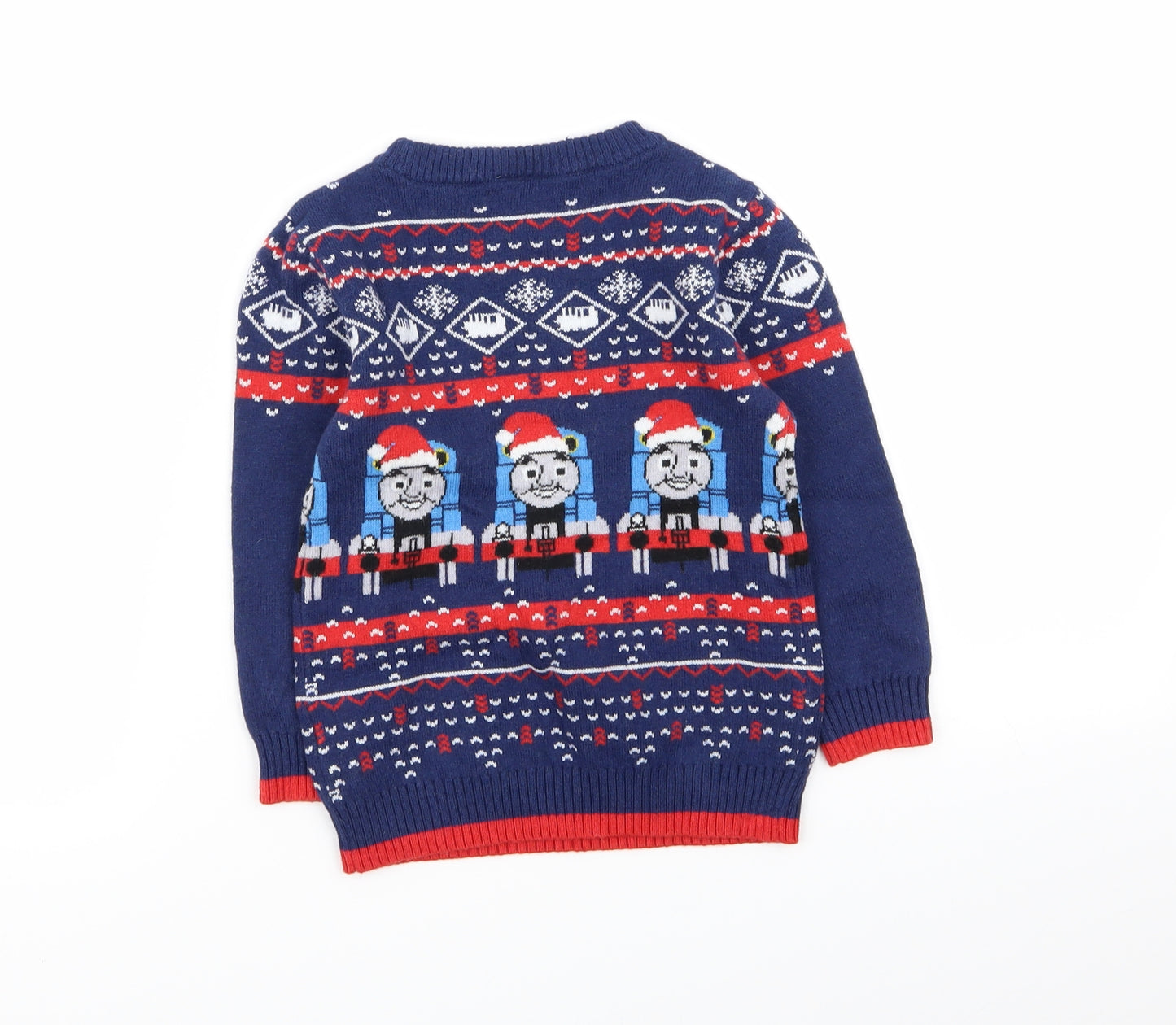 Thomas the Tank Engine Boys Multicoloured Geometric  Pullover Jumper Size 2-3 Years