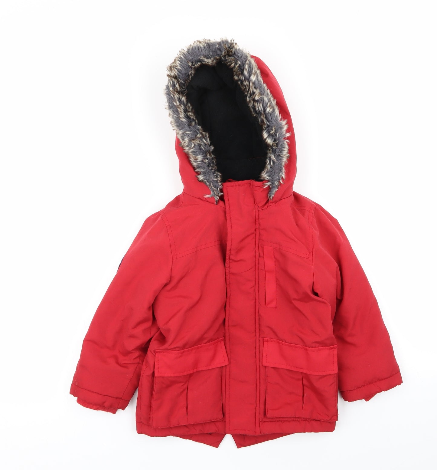by very Boys Red   Parka Coat Size 3-4 Years