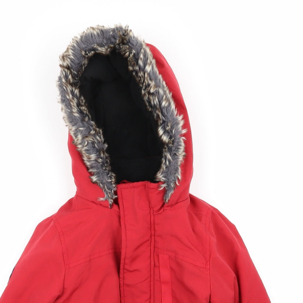 by very Boys Red   Parka Coat Size 3-4 Years