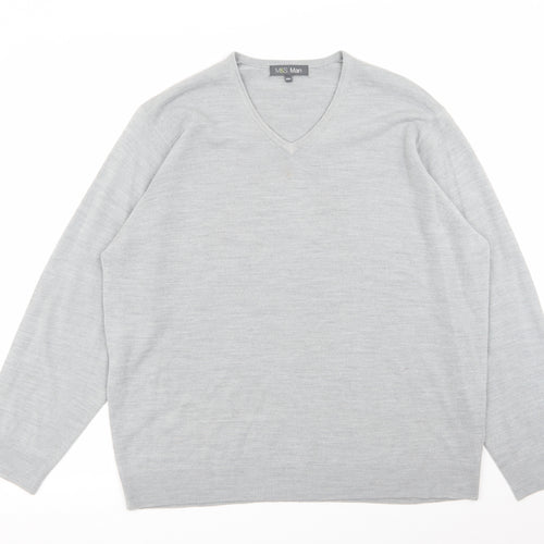 m&s Mens Grey   Pullover Jumper Size 2XL