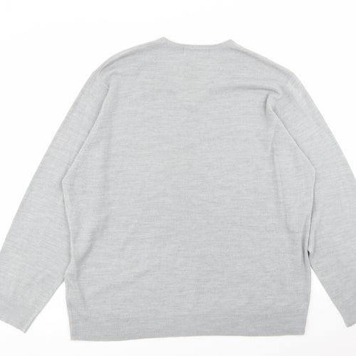 m&s Mens Grey   Pullover Jumper Size 2XL