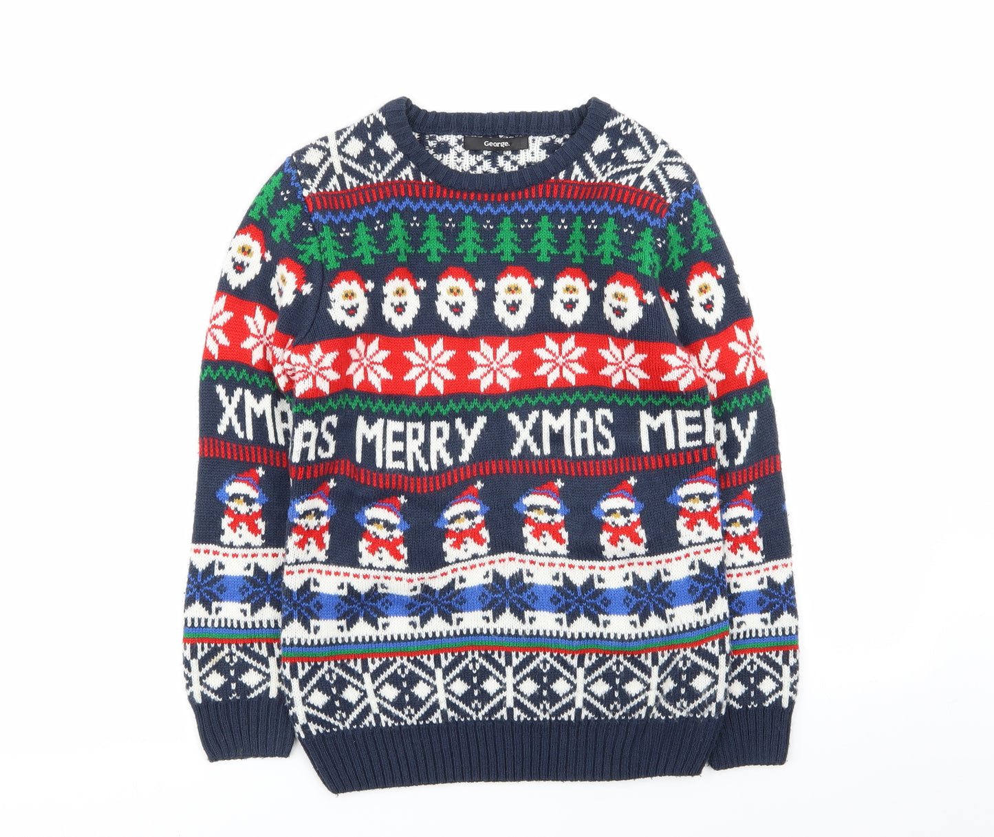 Asda George Boys Multicoloured Geometric  Pullover Jumper Size 9-10 Years  - christmas jumper