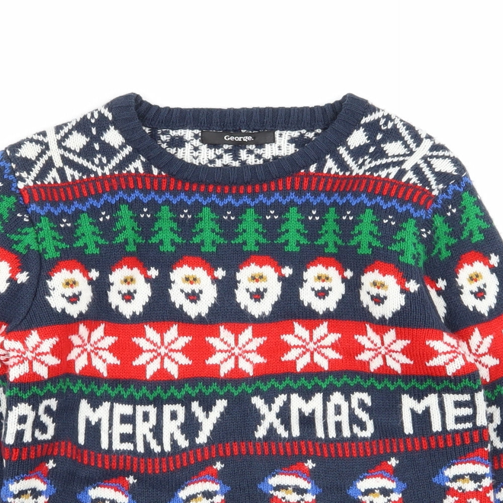 Asda George Boys Multicoloured Geometric  Pullover Jumper Size 9-10 Years  - christmas jumper