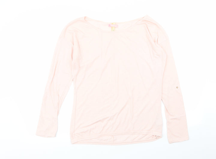 Bershka Womens Pink Basic T-Shirt Size L