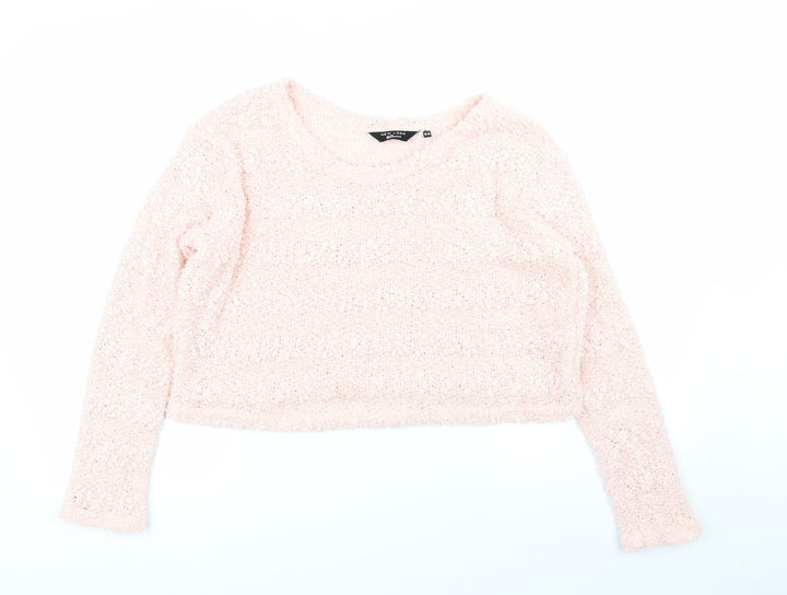 New Look Girls Pink Pullover Jumper Size 14-15 Years