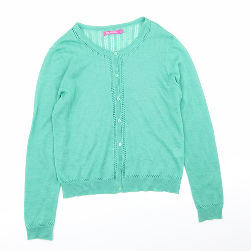 INDISKA Womens Green Geometric  Cardigan Jumper Size L