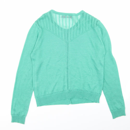 INDISKA Womens Green Geometric  Cardigan Jumper Size L