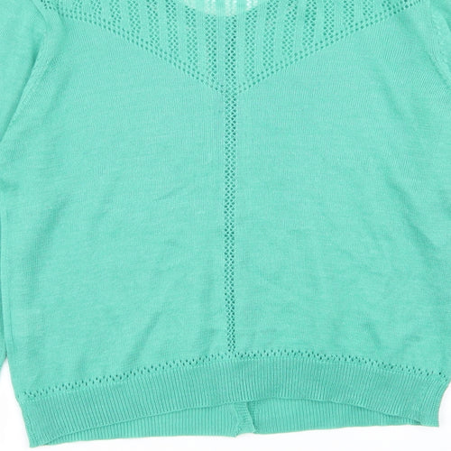 INDISKA Womens Green Geometric  Cardigan Jumper Size L