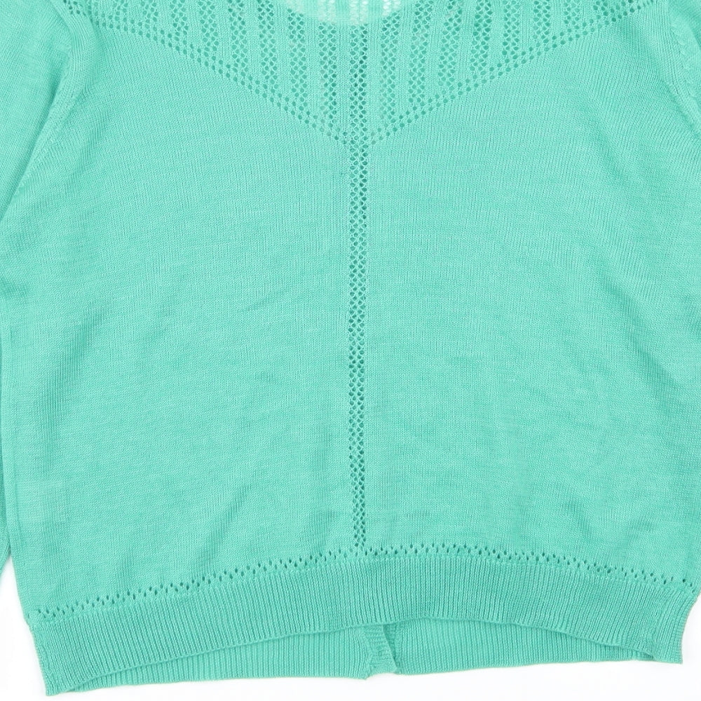 INDISKA Womens Green Geometric  Cardigan Jumper Size L
