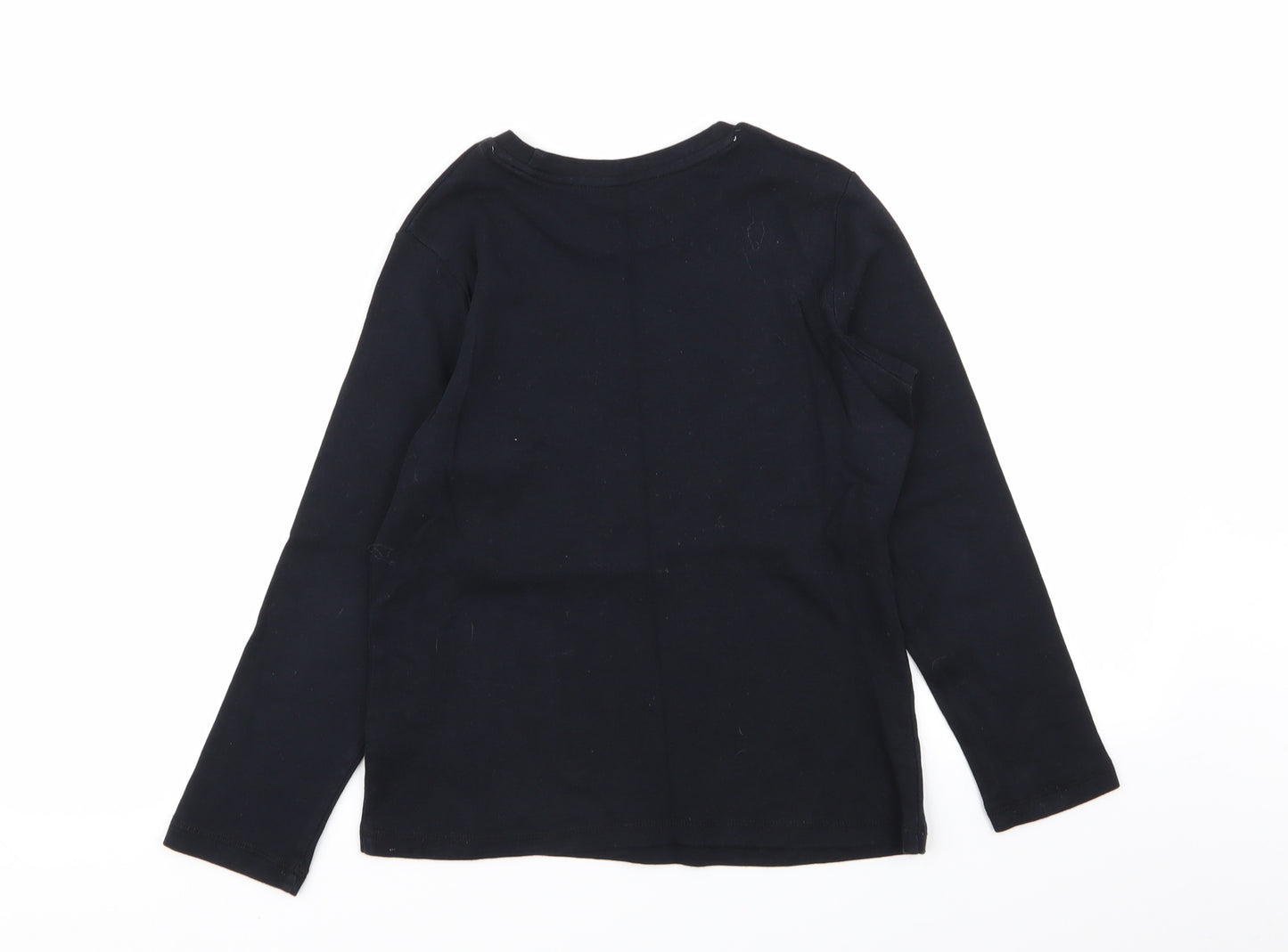 Asda George Girls Black Solid  Top Pyjama Top Size 11-12 Years