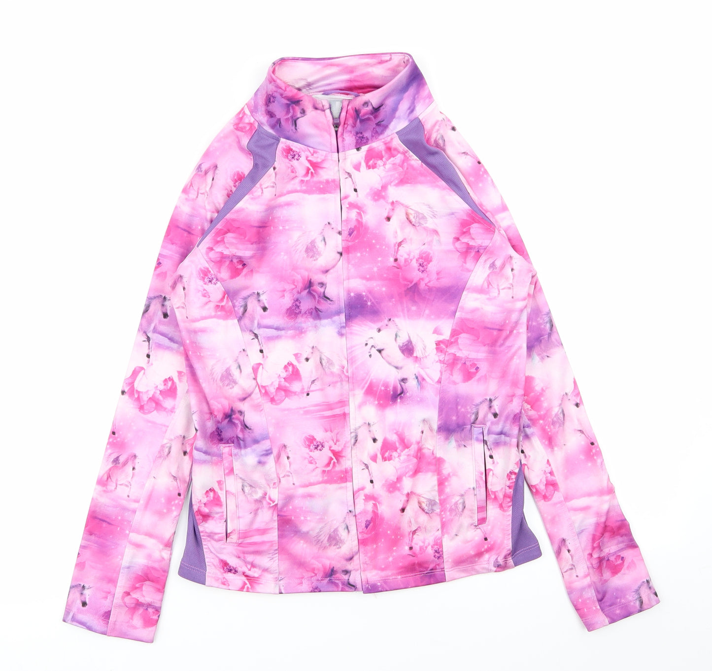 NEXT Girls Multicoloured Animal Print  Full Zip Jumper Size 12 Years