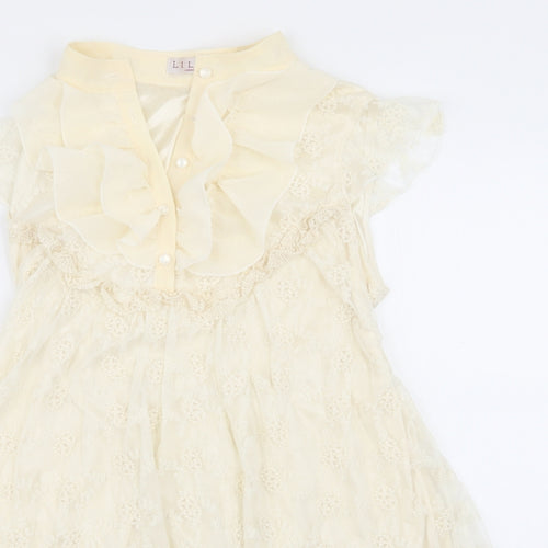 lily.j Girls Beige Geometric  Fit & Flare  Size M