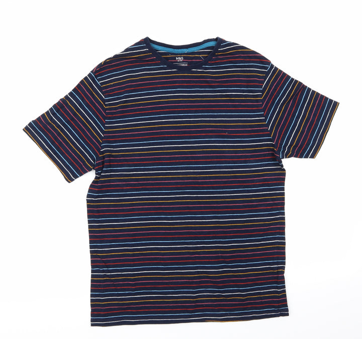 NEXT Mens Multicoloured Striped Pyjama Top Size S
