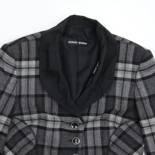 Gerry Weber Womens Grey Check  Jacket Blazer Size 12