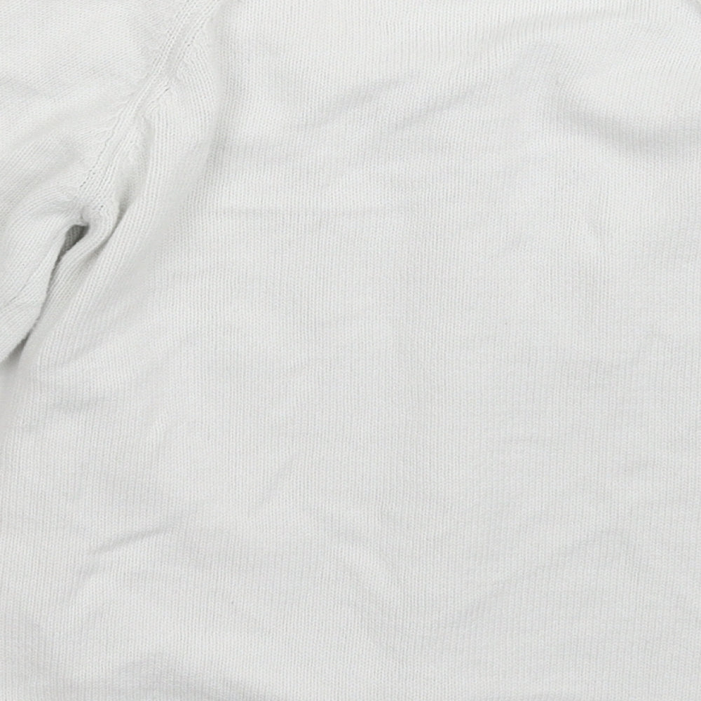 Nutmeg Girls White  Knit Cardigan Jumper Size 9-10 Years