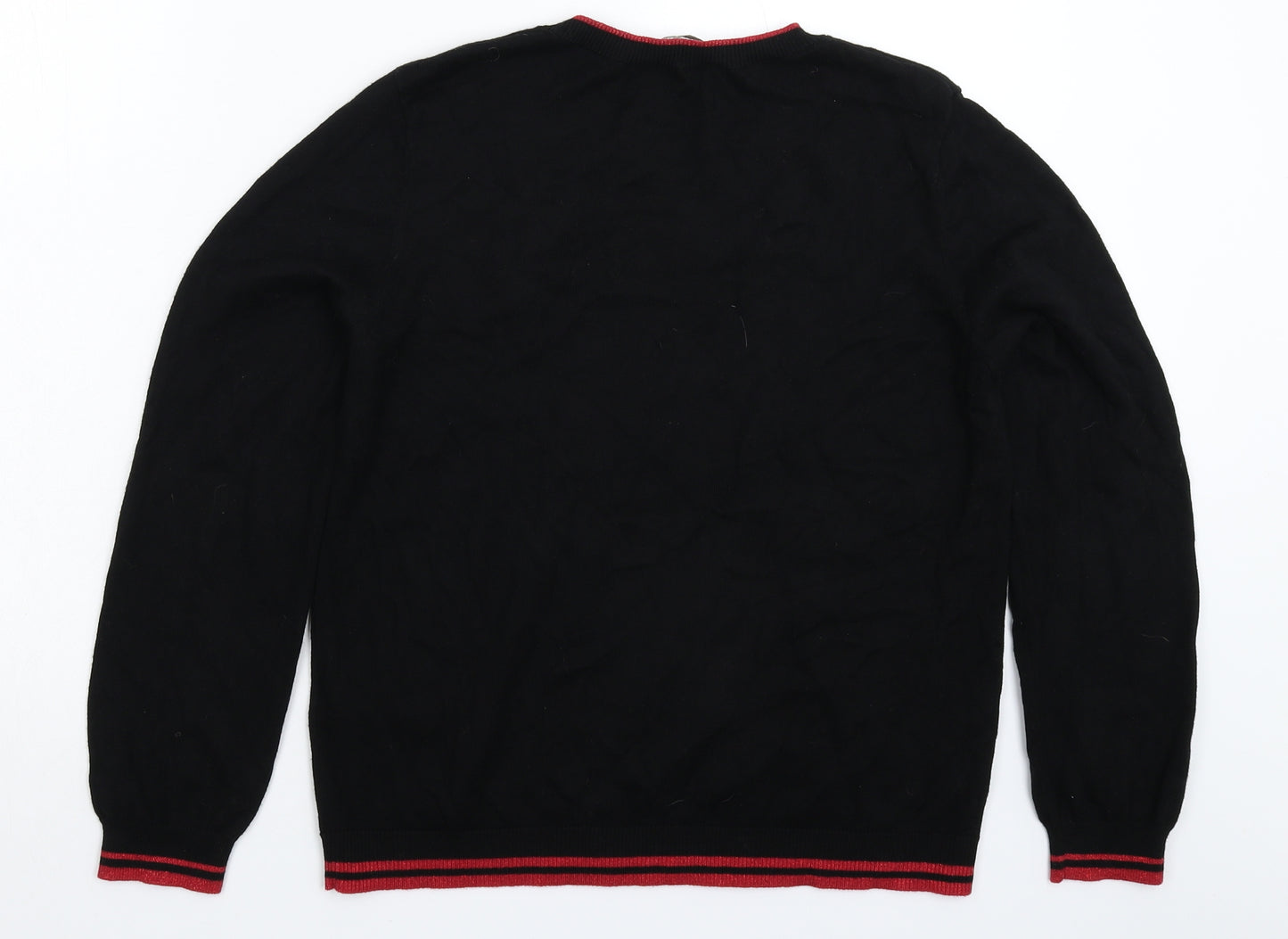 Oasis Womens Black  Knit Pullover Jumper Size L