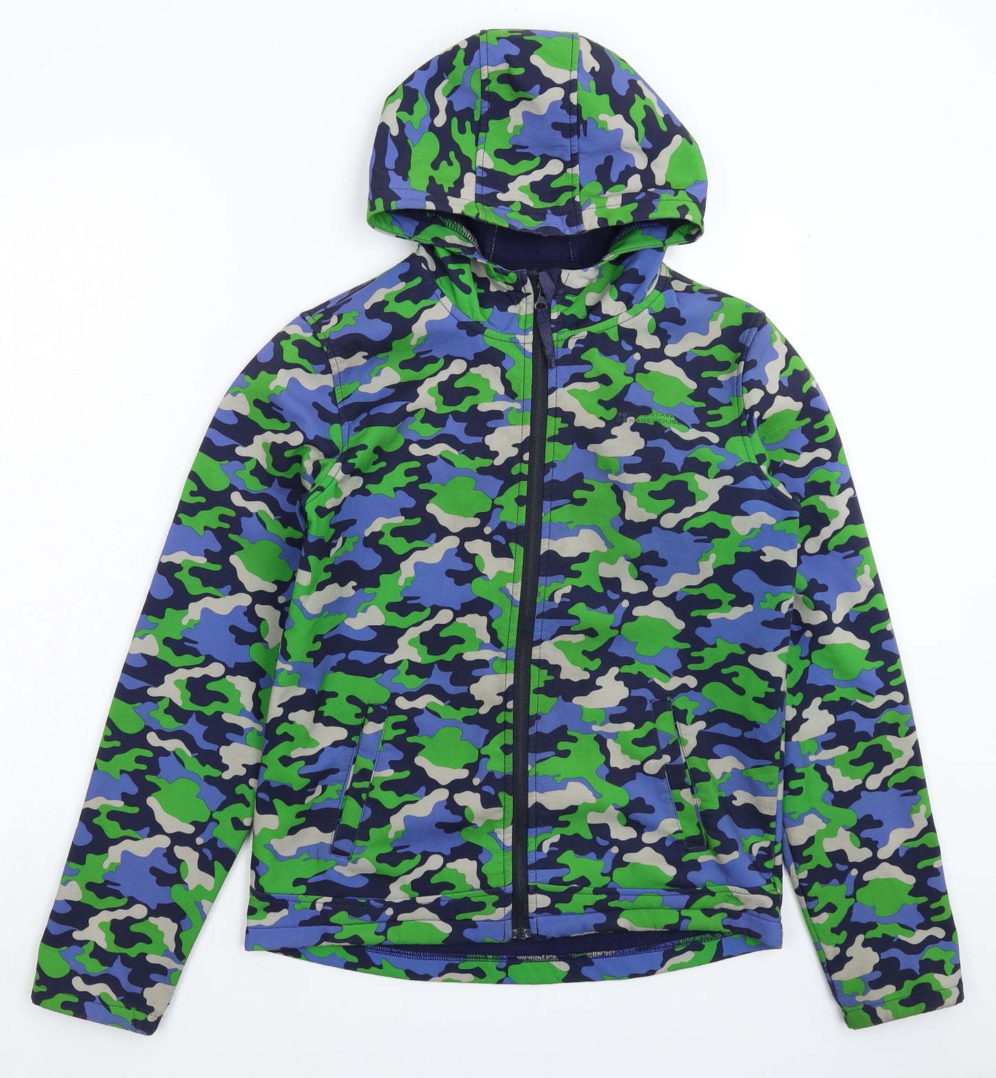 Mountain Warehouse Boys Multicoloured Camouflage Softshell Full Zip Hoodie Size 13 Years