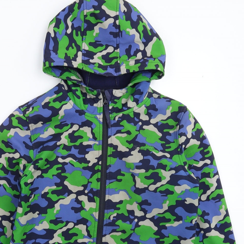 Mountain Warehouse Boys Multicoloured Camouflage Softshell Full Zip Hoodie Size 13 Years